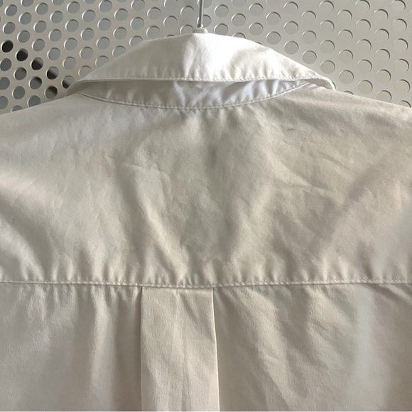 Tahari Puffed Sleeve Button Down Collared Shirt Size Medium White Cotton Blend - Picture 13 of 14